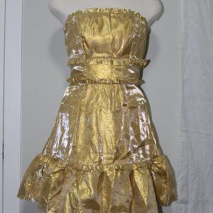 Keepsake the Label | Keepsake Strapless Mini Dress in Gold